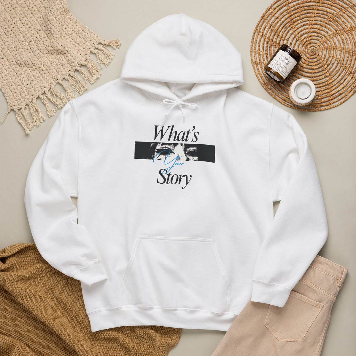 What's My Story Hoodie — Inspirational Minimalist Graphic Sweatshirt